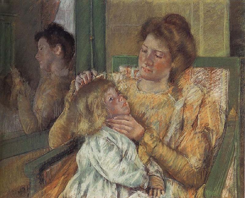 Mary Cassatt Mother doing up daughter-s hair